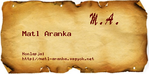 Matl Aranka névjegykártya